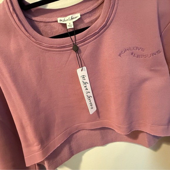 For Love And Lemons Tops - Lavender Cropped Sweatshirt for love and lemons